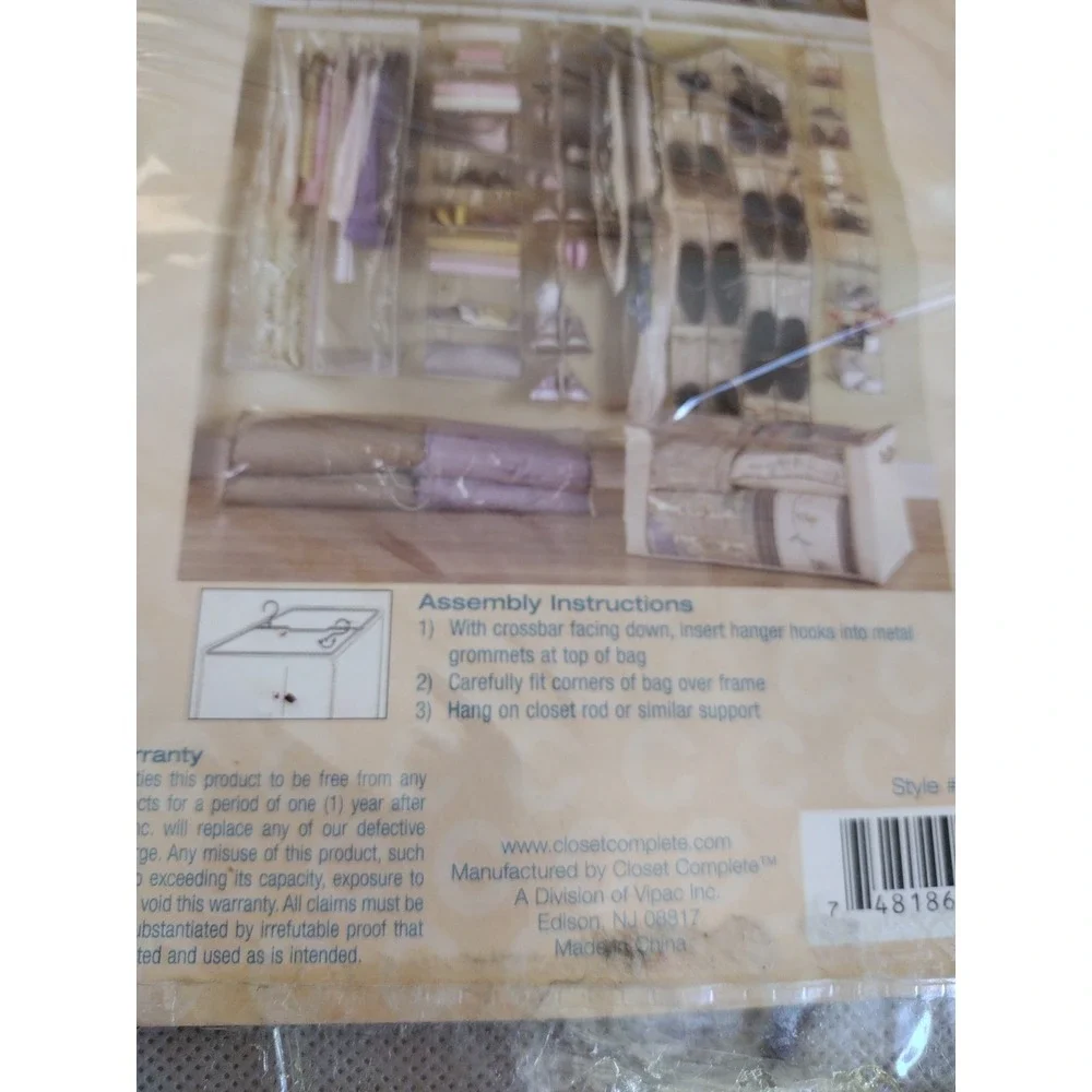 Closet Complete‎ 10 Shelf Hanging Shoe Organizer Convenient Space Saving Clear